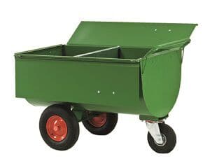 Futterwagen 400 Liter inklusive Trennwand, Deckel und Mineralbehälter