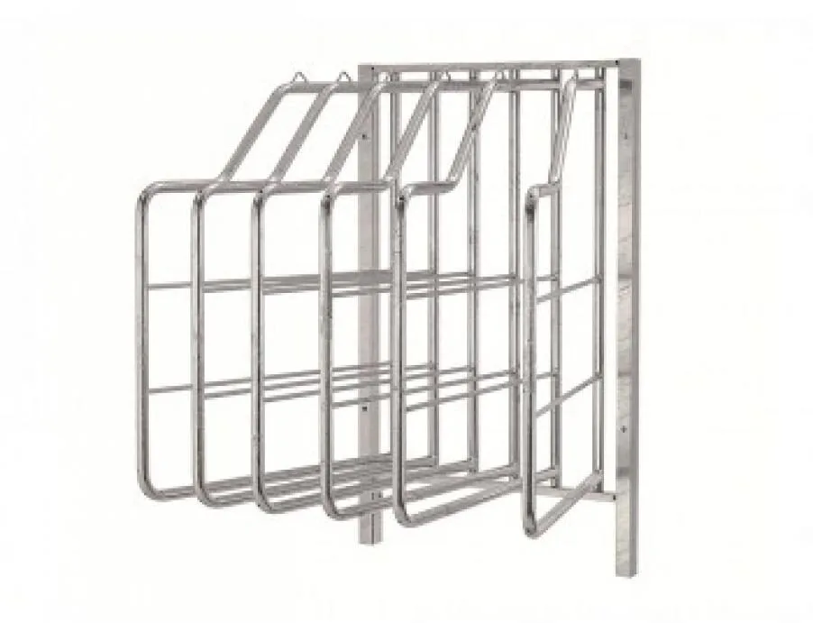 Deckenhalter Wandmontage, 800 mm breit, 6 Bügel